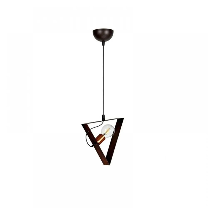 NG Lighting Κρεμαστό Φωτιστικό Οροφής Τρίγωνο Μεταλλικό Καφέ/Σκουριά Χειροποίητο Μονόφωτο Ε27 30x70cm 2023358